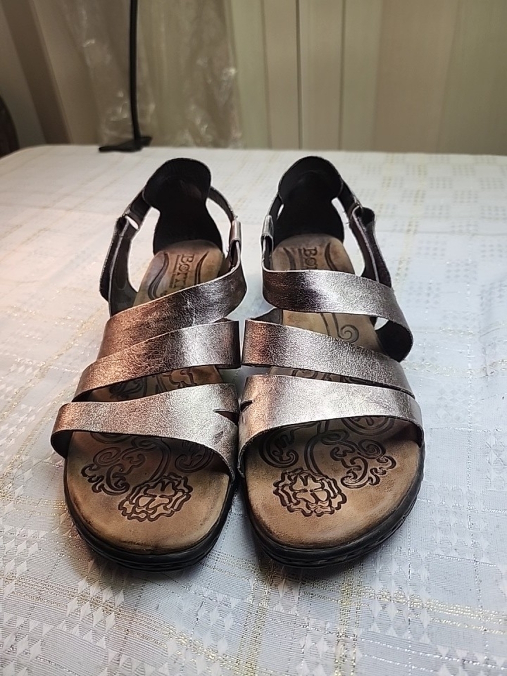 Born Women's Metallic Rose Slingback Strappy Sandals